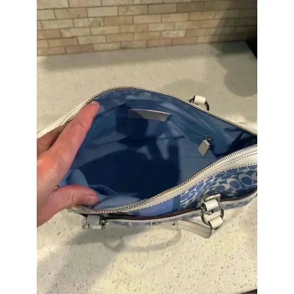 Coach Signature‎ Heritage Chelsea Tote Blue/White (g3)